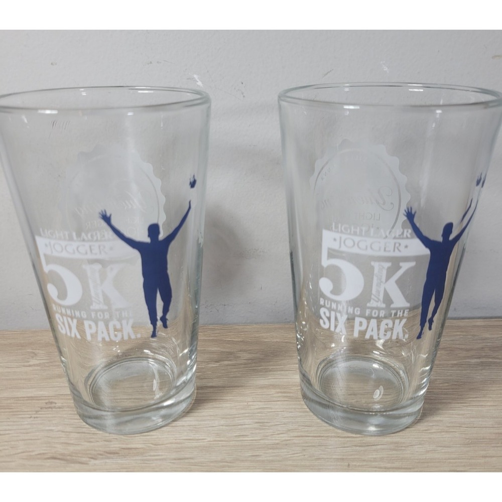 Yuengling Brewery Light Lager Jogger‎ 5K Pint Glass Set of 2
